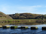 FZ010107 Stepping stones and Pennard Castle, Three Cliffs Bay.jpg